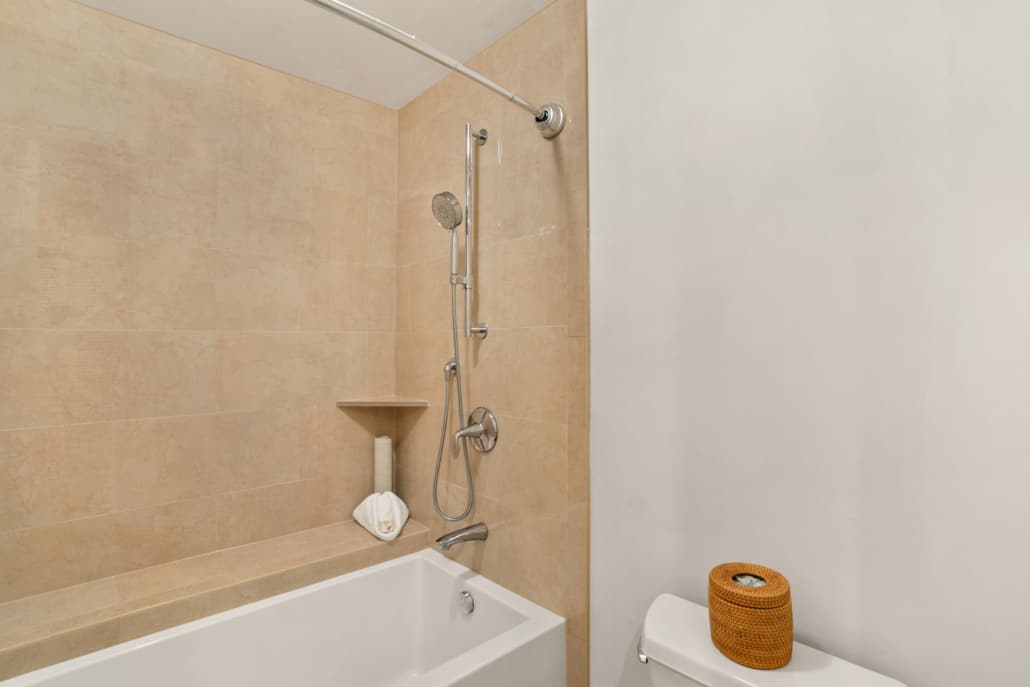 Shower and bathtub combination in the condominium units